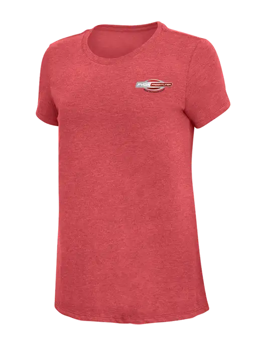 Womens Simply Soft Red Frost 4.5oz Poly/Combed Ring Spun Cotton T-Shirt w/FYDA Logo