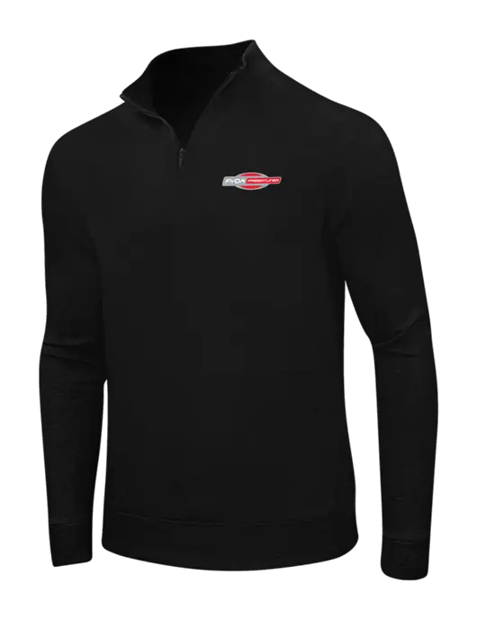 Deep Black/Charcoal Heather Interlock 1/4 Zip w/FYDA Logo