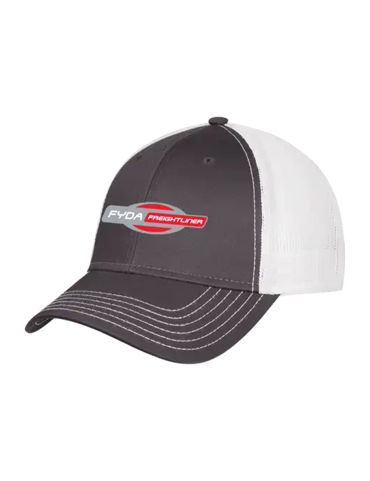 Dark Grey/White Mesh Trucker Cap Snap Back w/FYDA Logo