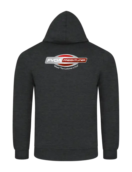 Dark Heather Grey 7.8 oz Ring Spun Hooded Sweatshirt w/FYDA Logo, FYDA Logo