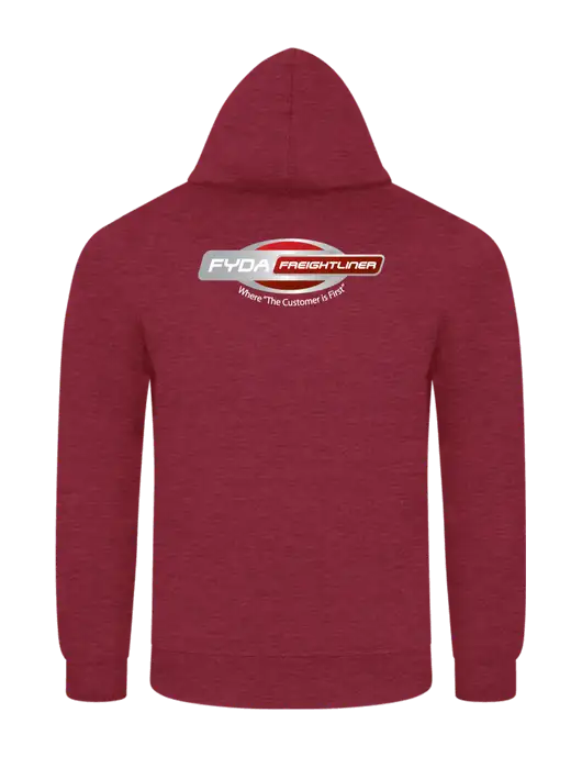 Heather Red 7.8 oz Ring Spun Hooded Sweatshirt w/FYDA Logo, FYDA Logo