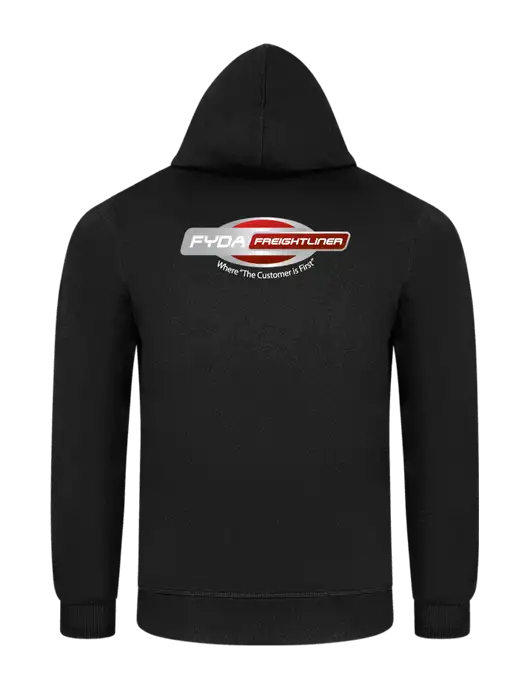 Jet Black 7.8 oz Ring Spun Hooded Sweatshirt w/FYDA Logo, FYDA Logo