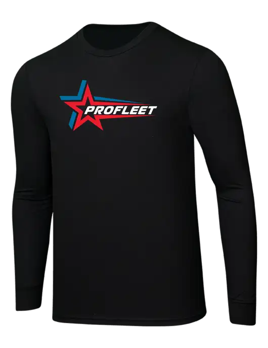 Simply Soft Long Sleeve Black 4.5 oz, Poly/Combed Ring Spun Cotton T-Shirt w/ProFleet Logo