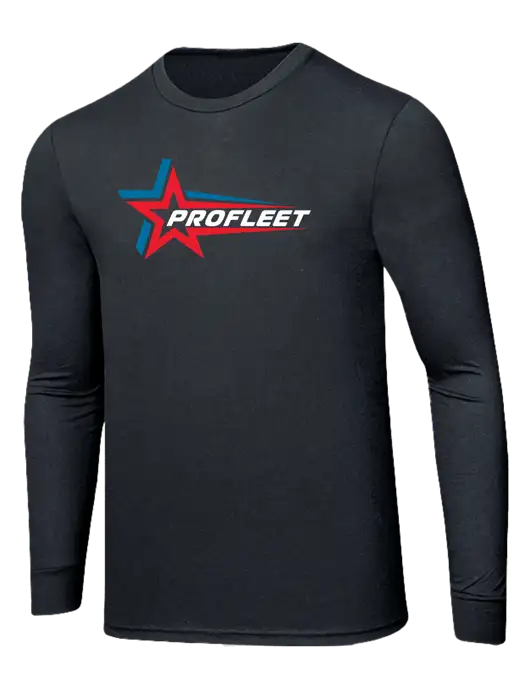 Simply Soft Long Sleeve Black Frost 4.5 oz, Poly/Combed Ring Spun Cotton T-Shirt w/ProFleet Logo