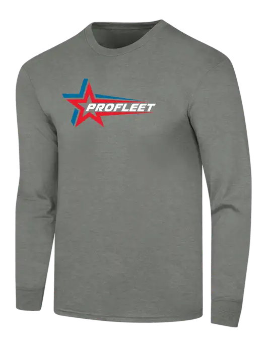 Simply Soft Long Sleeve Heathered Charcoal 4.5 oz, Poly/Combed Ring Spun Cotton T-Shirt w/ProFleet Logo