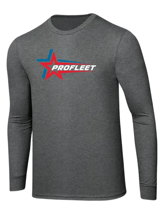 Simply Soft Long Sleeve Medium Grey Frost 4.5 oz, Poly/Combed Ring Spun Cotton T-Shirt w/ProFleet Logo