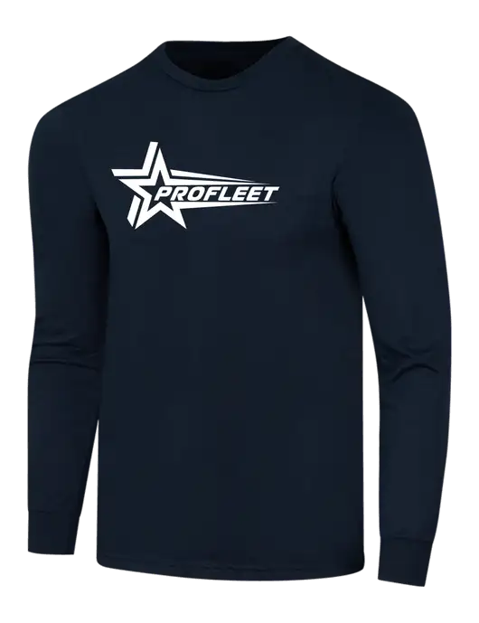 Simply Soft Long Sleeve Navy 4.5 oz, Poly/Combed Ring Spun Cotton T-Shirt w/ProFleet Logo