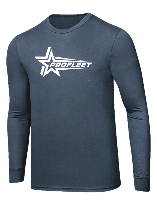 Simply Soft Long Sleeve Navy Frost 4.5 oz, Poly/Combed Ring Spun Cotton T-Shirt w/ProFleet Logo