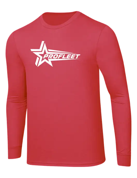 Simply Soft Long Sleeve Red Frost 4.5 oz, Poly/Combed Ring Spun Cotton T-Shirt w/ProFleet Logo