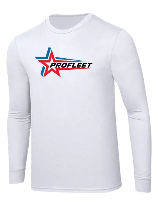 Simply Soft Long Sleeve White 4.5 oz, Poly/Combed Ring Spun Cotton T-Shirt w/ProFleet Logo