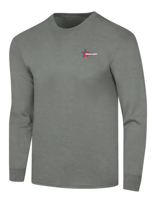 Simply Soft Long Sleeve Heathered Charcoal 4.5 oz, Poly/Combed Ring Spun Cotton T-Shirt w/ProFleet Logo