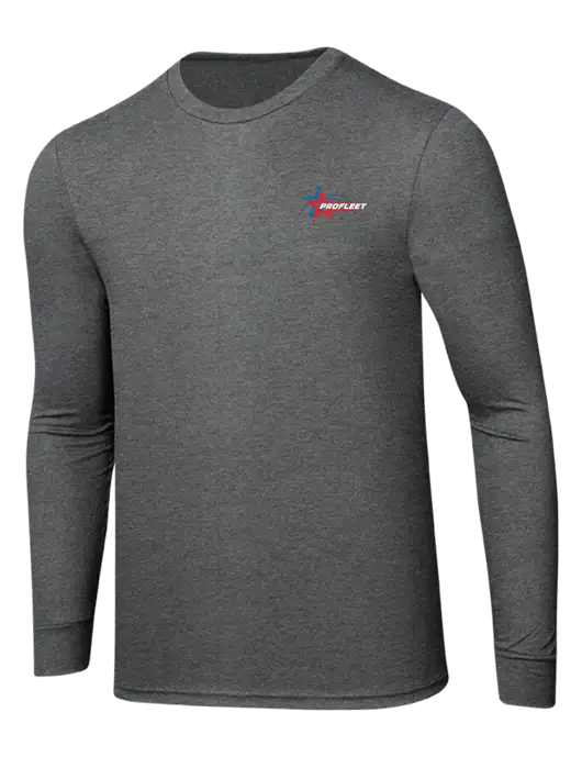 Simply Soft Long Sleeve Medium Grey Frost 4.5 oz, Poly/Combed Ring Spun Cotton T-Shirt w/ProFleet Logo