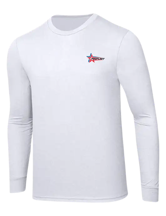 Simply Soft Long Sleeve White 4.5 oz, Poly/Combed Ring Spun Cotton T-Shirt w/ProFleet Logo