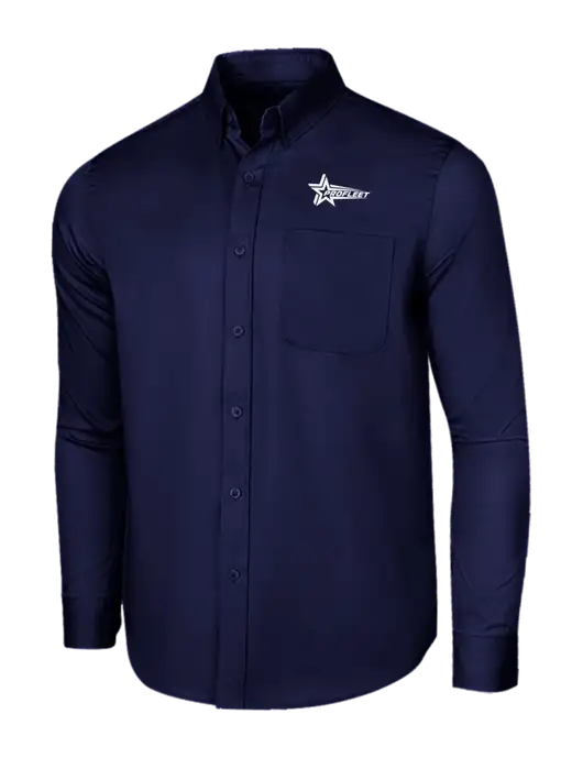 Long Sleeve Navy Superpro React Twill Shirt w/ProFleet Logo