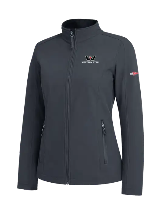 Charcoal Grey Womens Core Soft Shell Jacket w/Western Star Logo, FYDA Logo