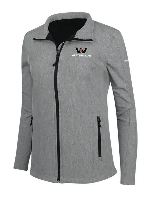 Medium Grey Heather Womens Core Soft Shell Jacket w/Western Star Logo, FYDA Logo