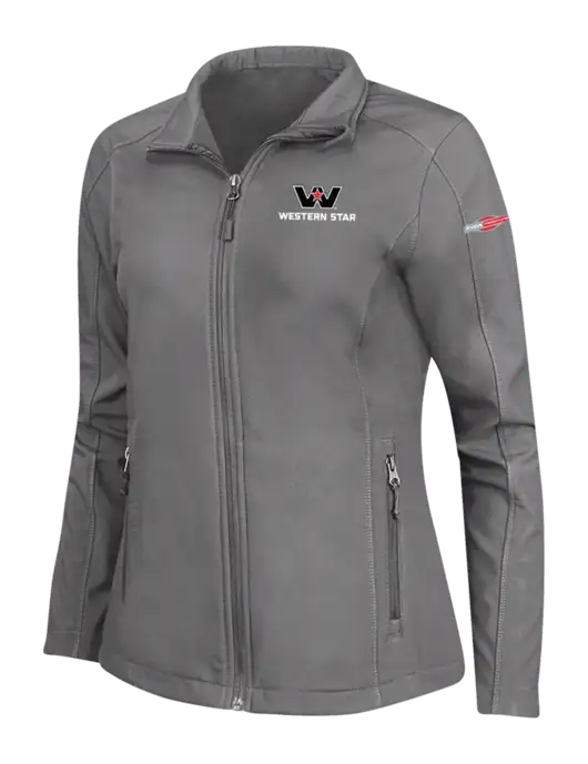 Medium Grey Womens Core Soft Shell Jacket w/Western Star Logo, FYDA Logo