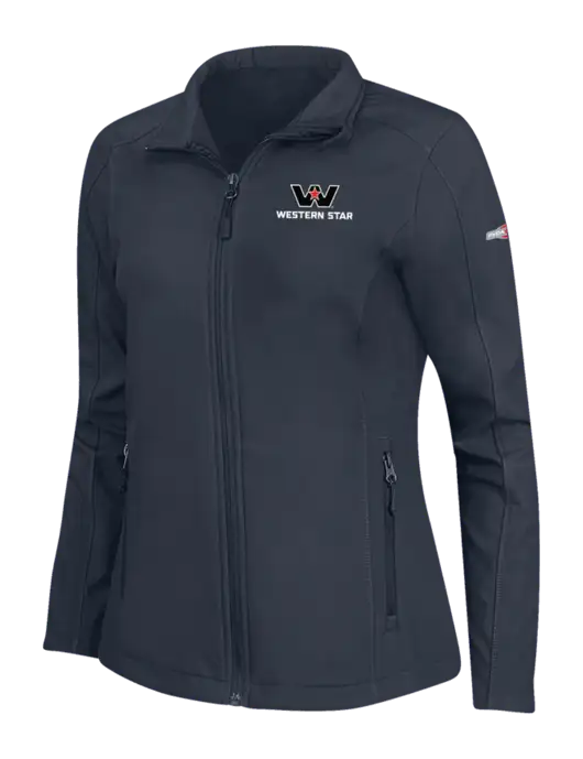 Navy Womens Core Soft Shell Jacket w/Western Star Logo, FYDA Logo