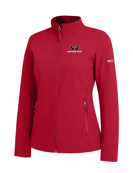 Red Womens Core Soft Shell Jacket w/Western Star Logo, FYDA Logo