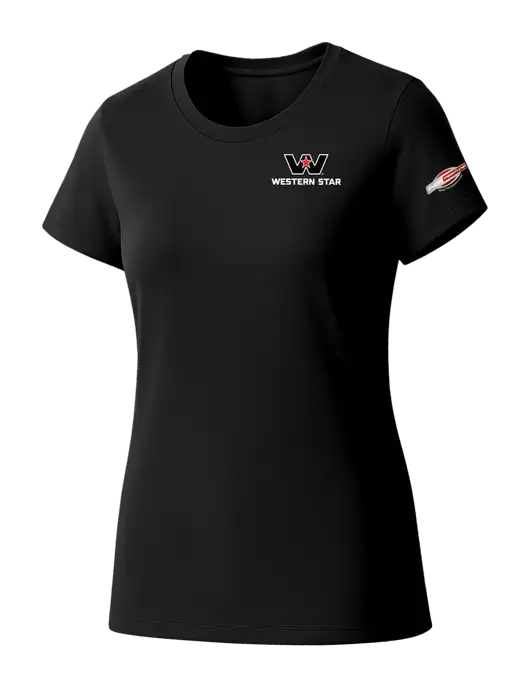 Womens Seriously Soft Black T-Shirt w/Western Star Logo, FYDA Logo