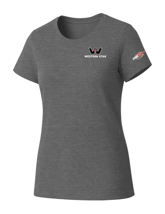 Womens Seriously Soft Grey Frost T-Shirt w/Western Star Logo, FYDA Logo