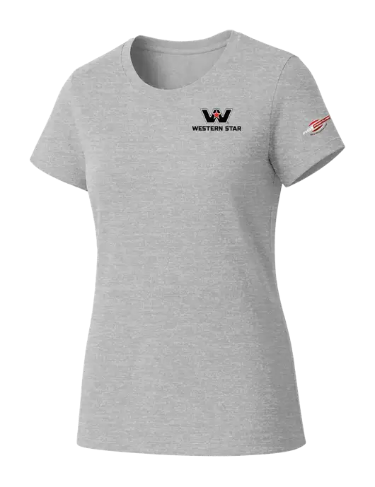 Womens Seriously Soft Light Heathered Grey T-Shirt w/Western Star Logo, FYDA Logo