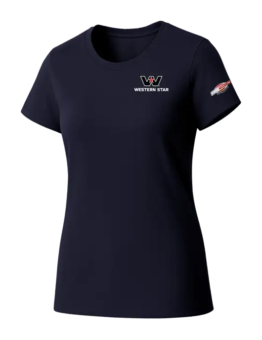Womens Seriously Soft New Navy T-Shirt w/Western Star Logo, FYDA Logo
