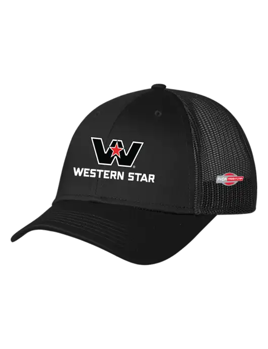 Black Mesh Trucker Cap Snap Back w/Western Star Logo, FYDA Logo