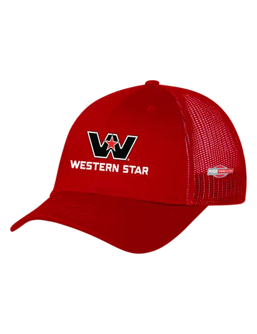 Red Mesh Trucker Cap Snap Back w/Western Star Logo, FYDA Logo