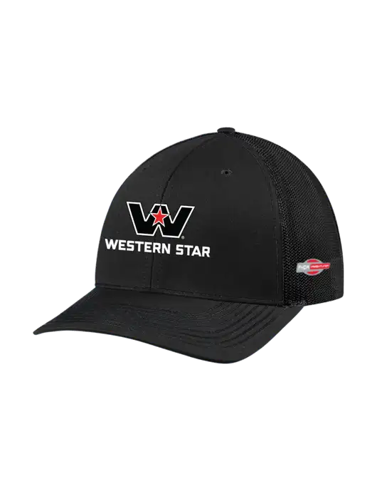 Richardson Adjustable Snapback Original 112 Trucker Cap Black w/Black Mesh w/Western Star Logo, FYDA Logo
