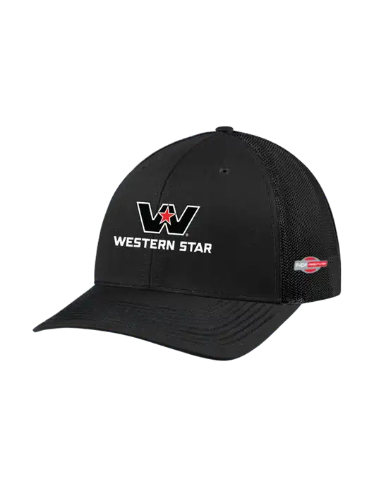 Richardson Adjustable Snapback Original 112 Trucker Cap Black w/Black Mesh w/Western Star Logo, FYDA Logo