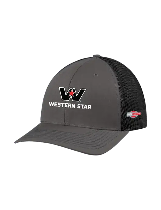 Richardson Adjustable Snapback Original 112 Trucker Cap Dark Grey w/Black Mesh w/Western Star Logo, FYDA Logo