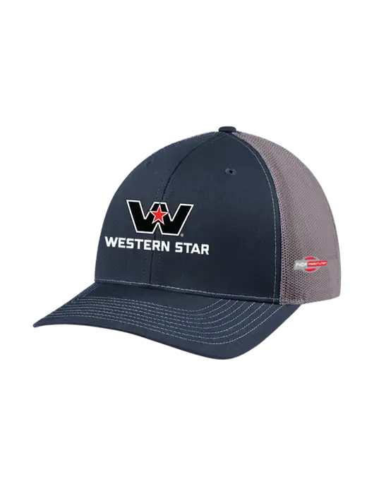 Richardson Adjustable Snapback Original 112 Trucker Cap Navy w/Charcoal Mesh w/Western Star Logo, FYDA Logo