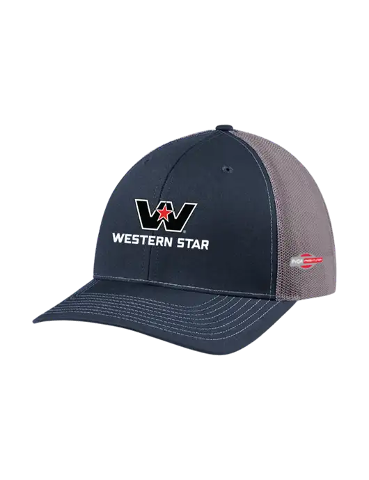 Richardson Adjustable Snapback Original 112 Trucker Cap Navy w/Charcoal Mesh w/Western Star Logo, FYDA Logo