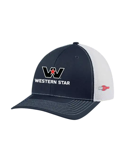 Richardson Adjustable Snapback Original 112 Trucker Cap Navy w/White Mesh w/Western Star Logo, FYDA Logo
