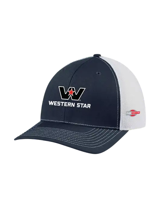Richardson Adjustable Snapback Original 112 Trucker Cap Navy w/White Mesh w/Western Star Logo, FYDA Logo
