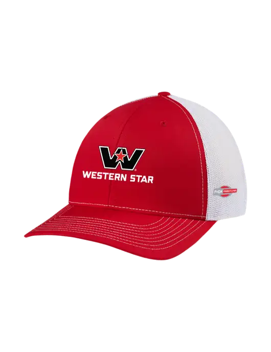 Richardson Adjustable Snapback Original 112 Trucker Cap Red w/White Mesh w/Western Star Logo, FYDA Logo