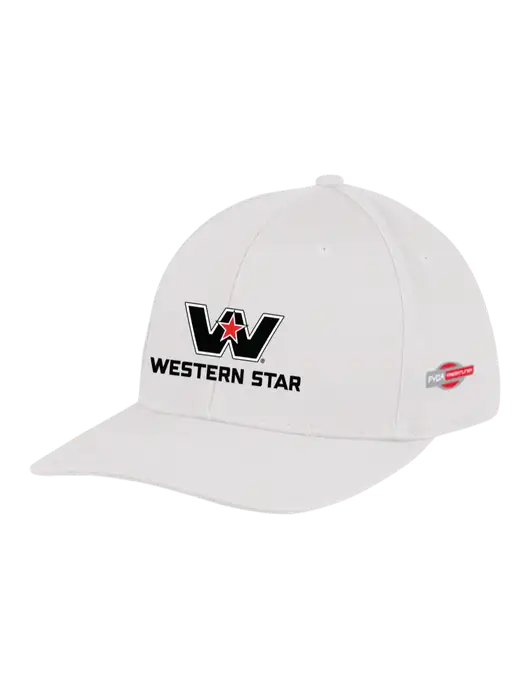 Premium Modern Structured Twill White Snapback Cap w/Western Star Logo, FYDA Logo