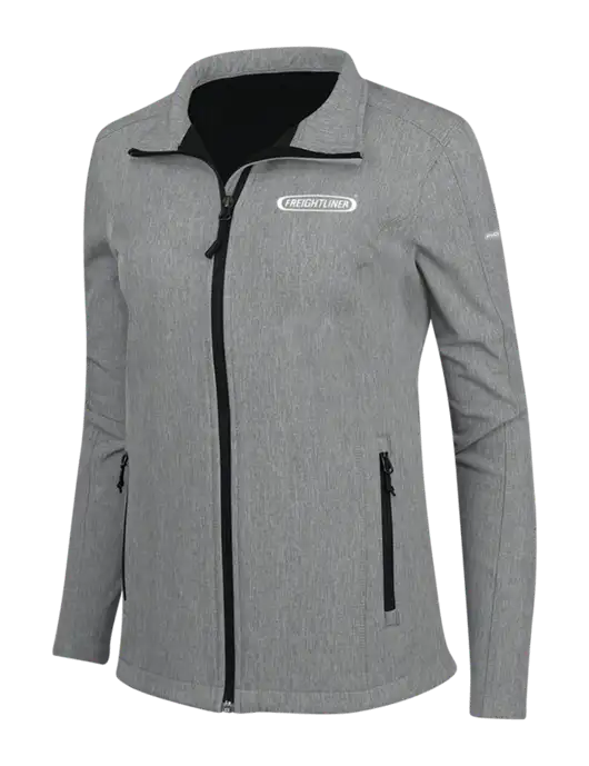Medium Grey Heather Womens Core Soft Shell Jacket w/Freightliner Logo ...