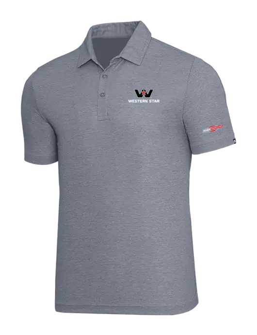 TravisMathew Navy Heather Oceanside Polo w/Western Star Logo, FYDA Logo
