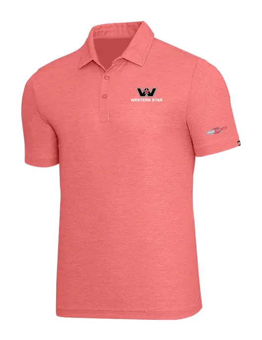 TravisMathew Red Heather Oceanside Polo w/Western Star Logo, FYDA Logo