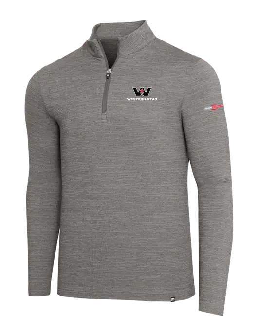 TravisMathew Medium Grey Heather Crestview 1/4 Zip w/Western Star Logo, FYDA Logo