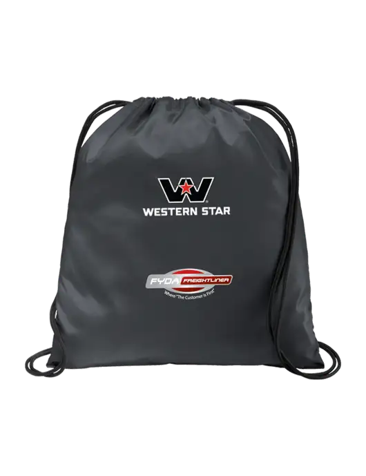 Drawstring  Graphite Grey Cinch Pack w/Western Star Logo, FYDA Logo