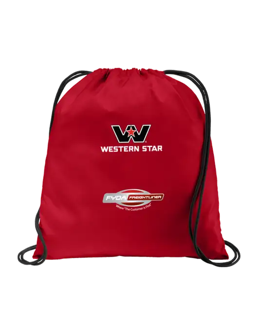 Drawstring True Red Cinch Pack w/Western Star Logo, FYDA Logo