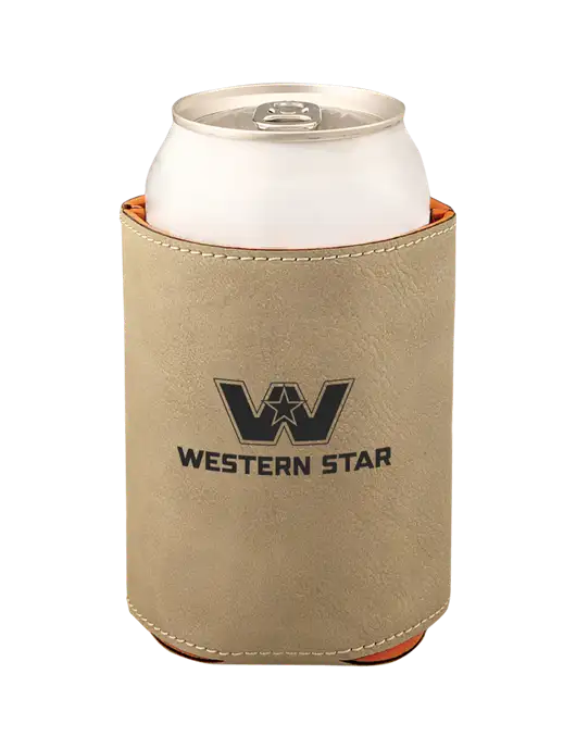 Tan Leatherette Beverage Holder w/Western Star Logo, FYDA Logo