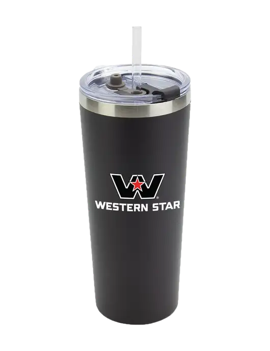 Brighton Black 20 oz Insulated Tumbler & Straw w/Western Star Logo, FYDA Logo