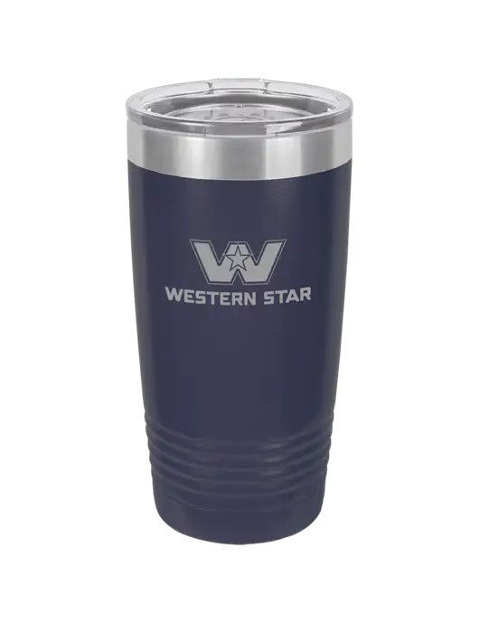 Polar Camel 20 oz Powder Coated Navy Vacuum Insulated Tumbler w/Western Star Logo, FYDA Logo