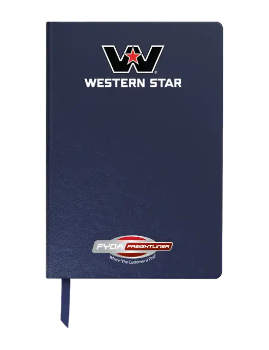 Achieve Navy Hardcover Journal, 5.5 x 8.37 w/Western Star Logo, FYDA Logo