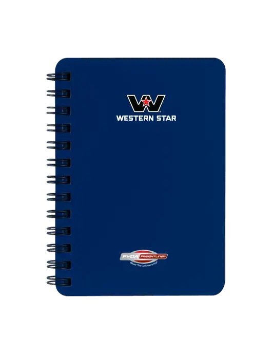 Sturdy Navy Blue Hardcover Notebook, 5.25 x 7 w/Western Star Logo, FYDA Logo