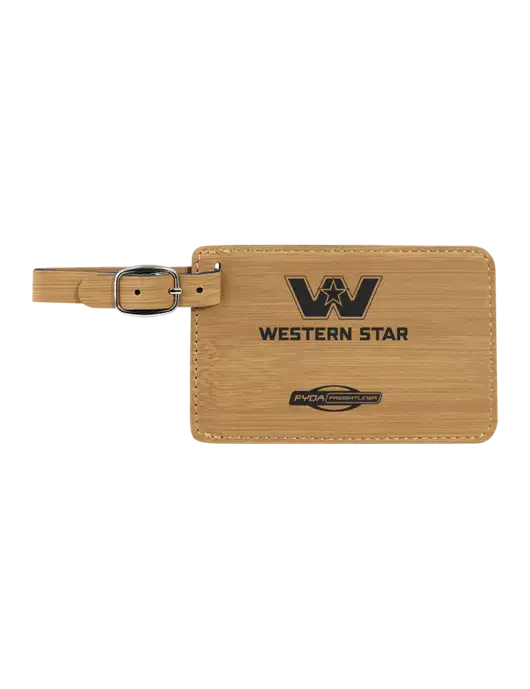 Bamboo Leatherette Luggage Tag w/Western Star Logo, FYDA Logo